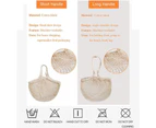 Orange 2 Pack Portable Reusable Cotton Mesh Net Woven Grocery Shopping Bag