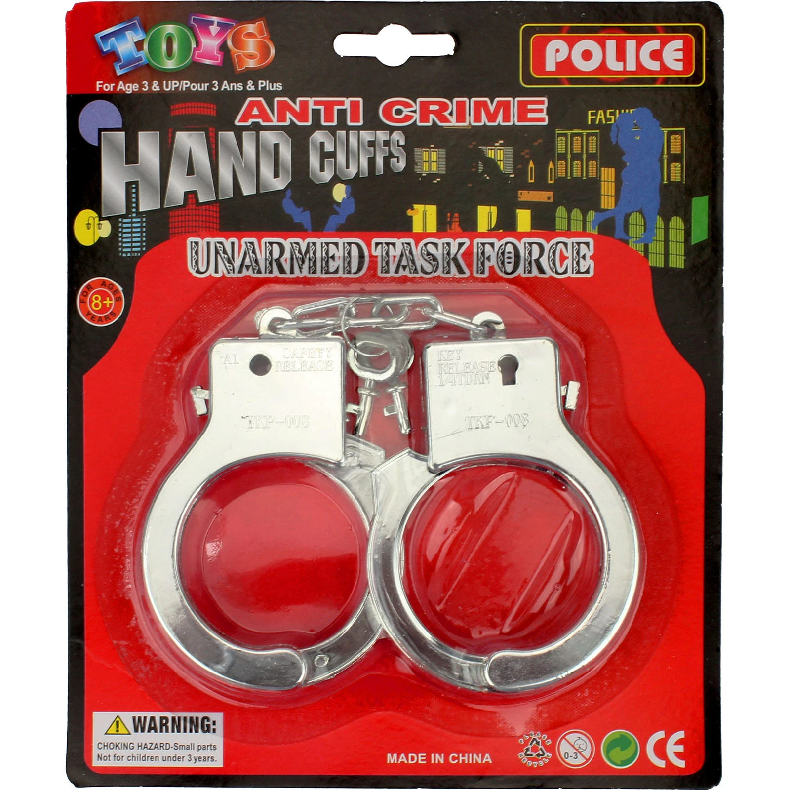 Kids Accessory Toy Handcuffs Halloween Costume Dress Up Police Hand Cuff Party - Silver