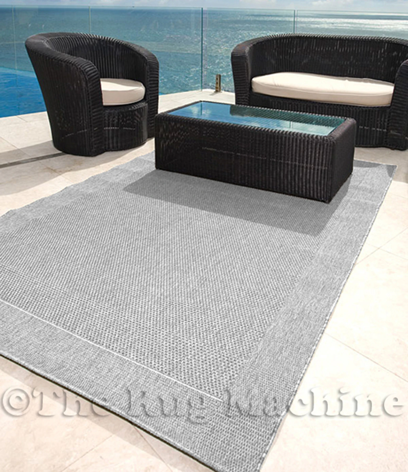 SUNSET SILVER INDOOR OUTDOOR SIMPLE MODERN FLOOR RUG (XL) 240x340cm FREE DELIVER