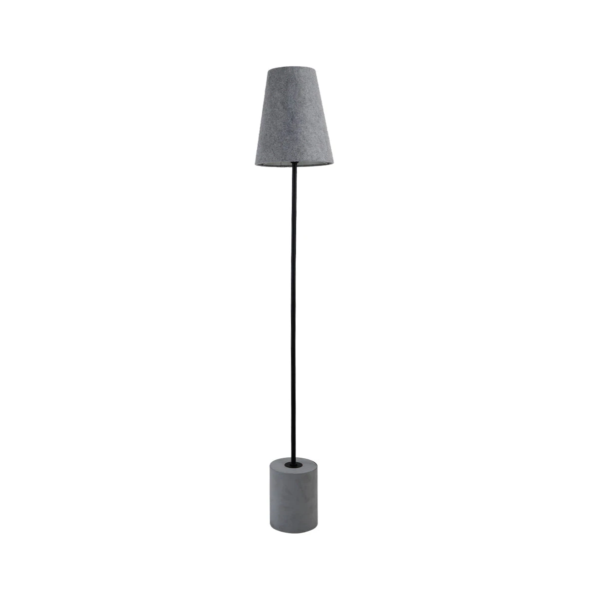 Jerome Floor Lamp Light Concrete Base Grey Felt Cone Shade Industrial