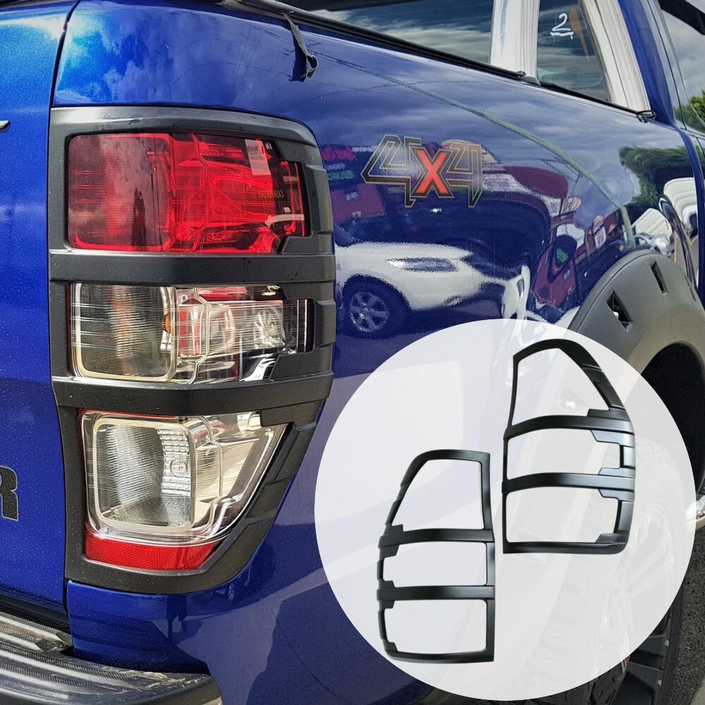 Suits Ford Ranger PX1 PX2 PX3 Matte Black Tail Light Cover Protector Trim Matt 2012-2020