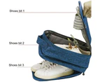 Travel Shoe Bag Waterproof Holds 3 Pair of Shoes for Travel and Daily Use Storage Pouch,Navy