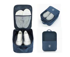Travel Shoe Bag Waterproof Holds 3 Pair of Shoes for Travel and Daily Use Storage Pouch,Navy
