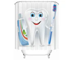 Animated Tooth Character Shower Curtain
