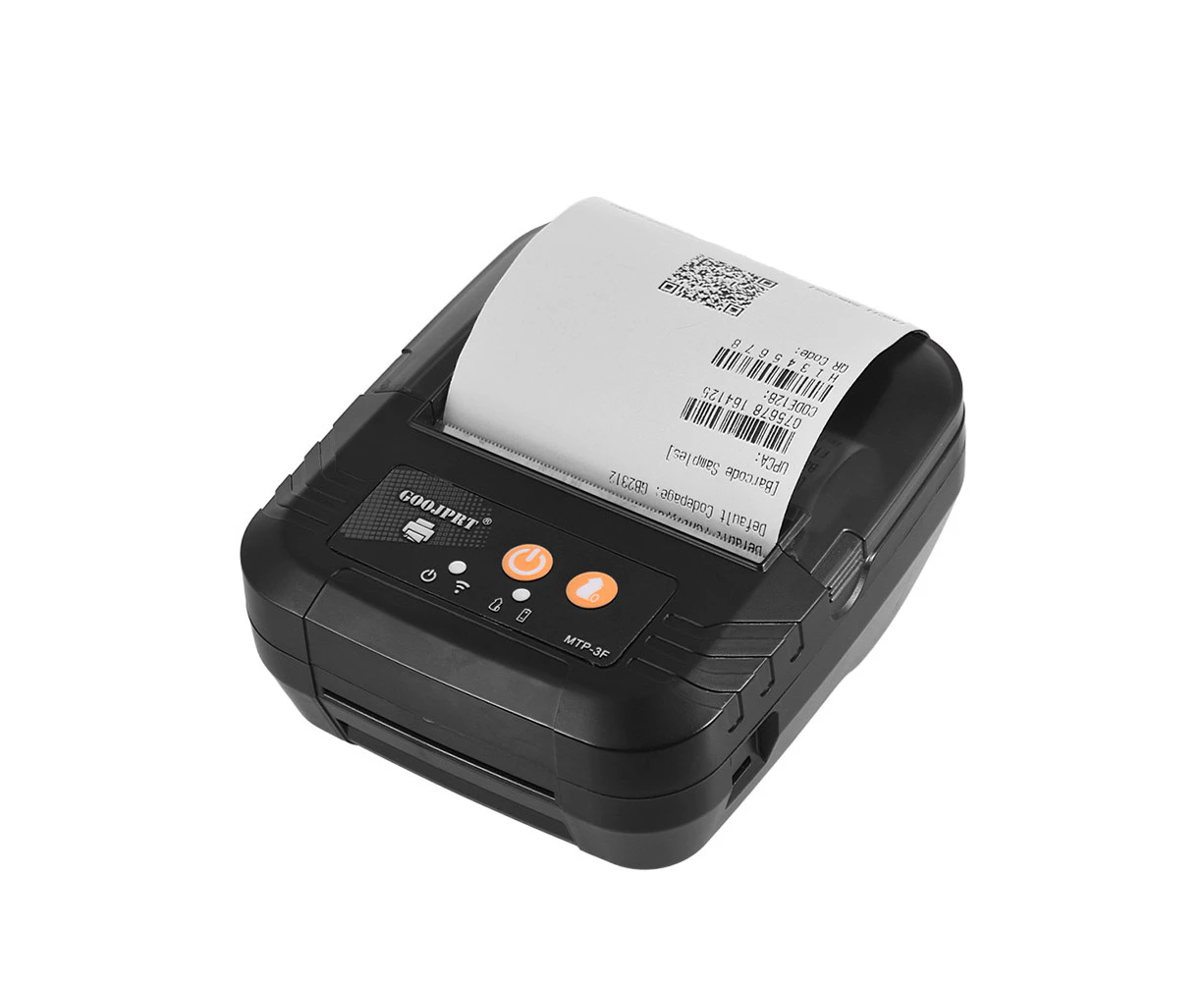 GOOJPRT Portable Mini Wireless 80mm BT Thermal Receipt Printer - Black