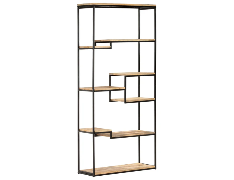 vidaXL Bookcase 80x30x180 cm Rough Mango Wood