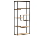 vidaXL Bookcase 80x30x180 cm Rough Mango Wood