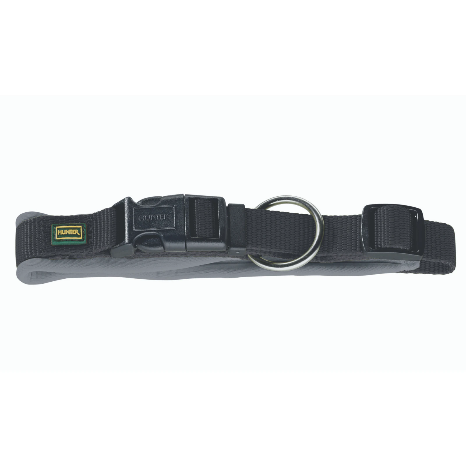 Hunter Neoprene Vario Plus Dog Collar Clasp Buckle - Black