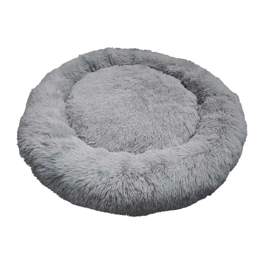 Prestige Pet Snuggle Buddies Calming Cuddler Plush Dog Bed Grey 60cm