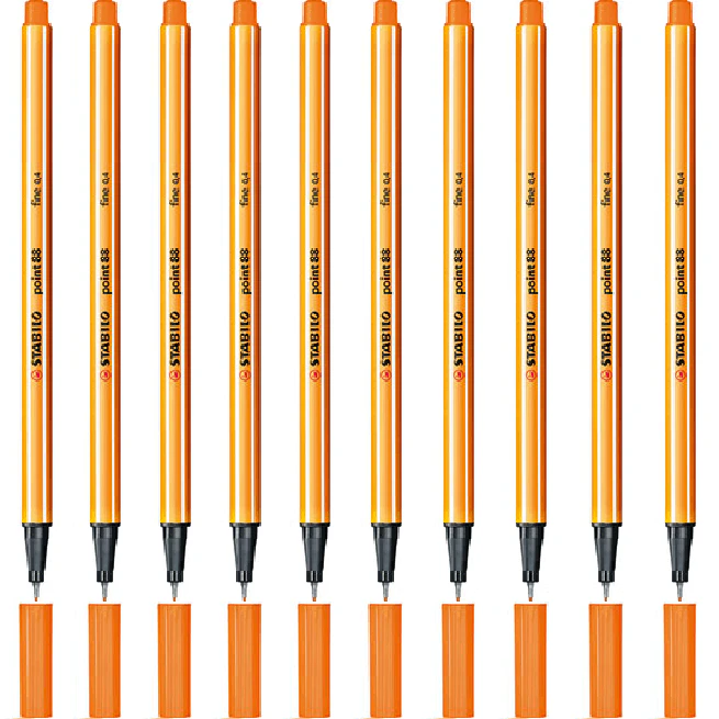 Stabilo 88 Point Fineliner Pen Fine Orange Box 10