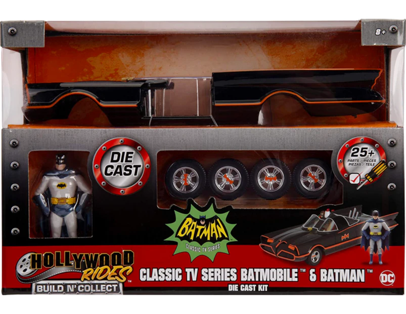 Batman (1966) - Batmobile with Batman Hollywood Rides 1/24th Scale Die-Cast Vehicle Replica Model Kit