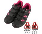 CyclingDeal Road Indoor Bike Women's Cycling Shoes with Look ARC Delta Compatible Cleats - Black