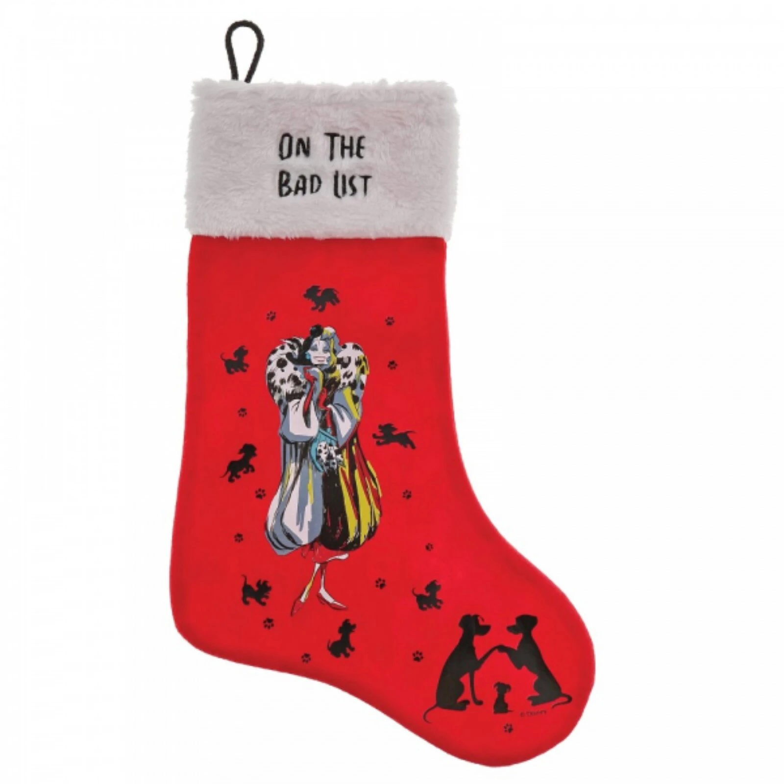 Disney Enchanting 101 Dalmatians The Bad List, Cruella De Vil Christmas Stocking