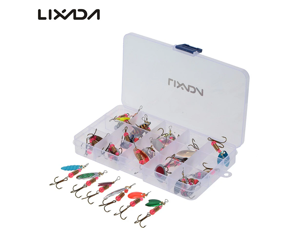 Lixada 30 PCS Paillette Metal Fishing Lures Sequins Shell Spinner Baits Hooks Tackle Salmon Bass