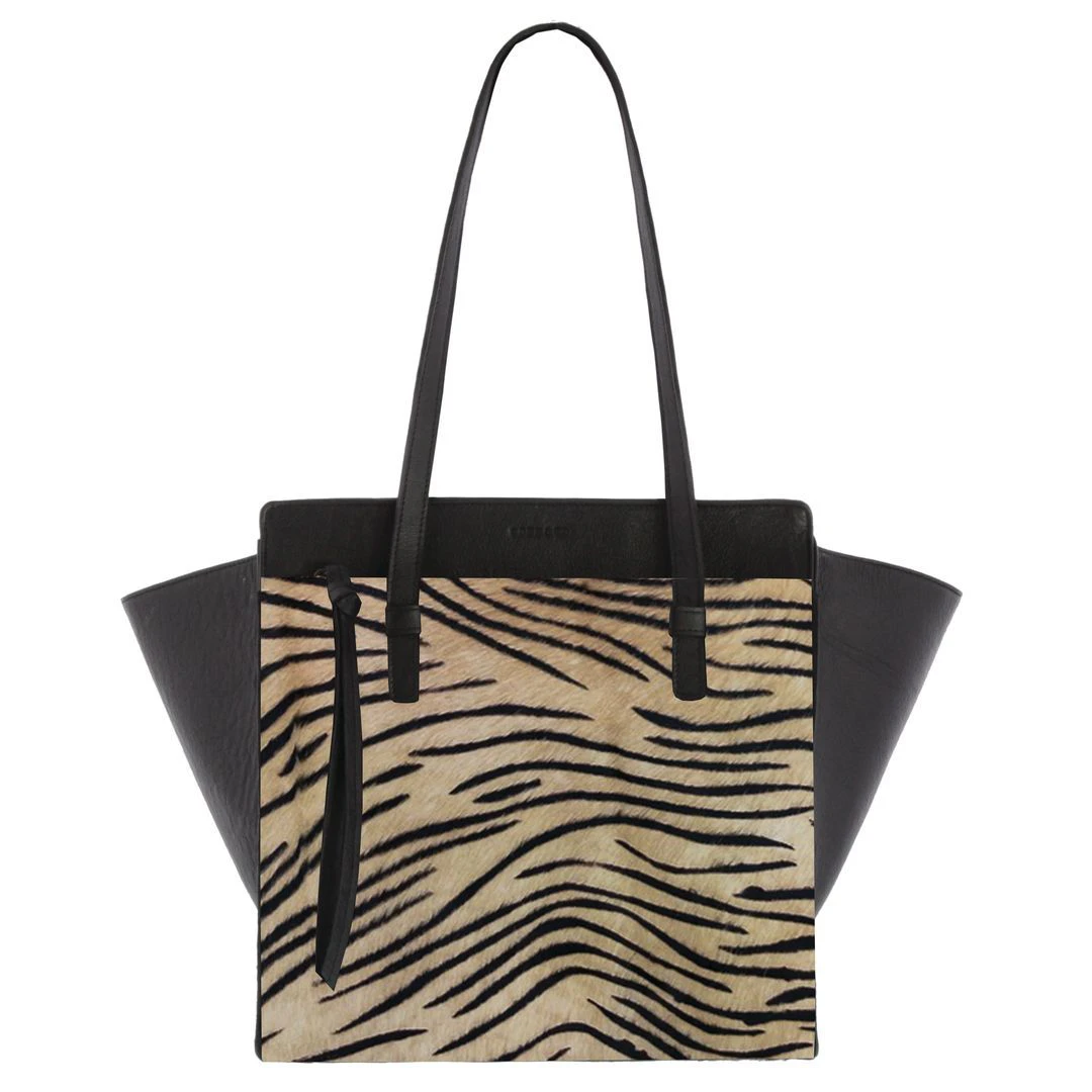 Cobb & Co Safari Balmain Leather Tote - Zebra