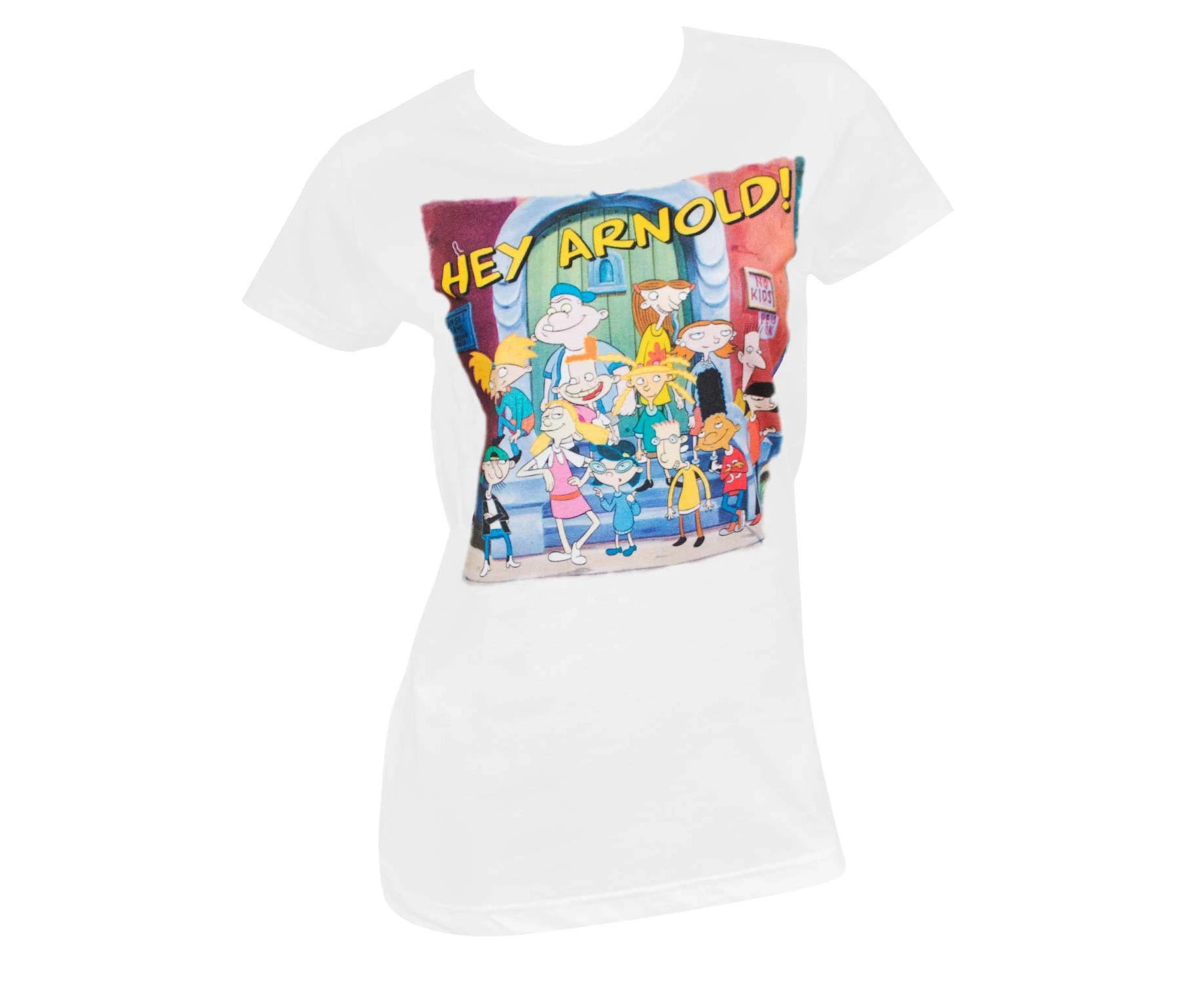 Hey Arnold Group Photo Ladies White Tee Shirt