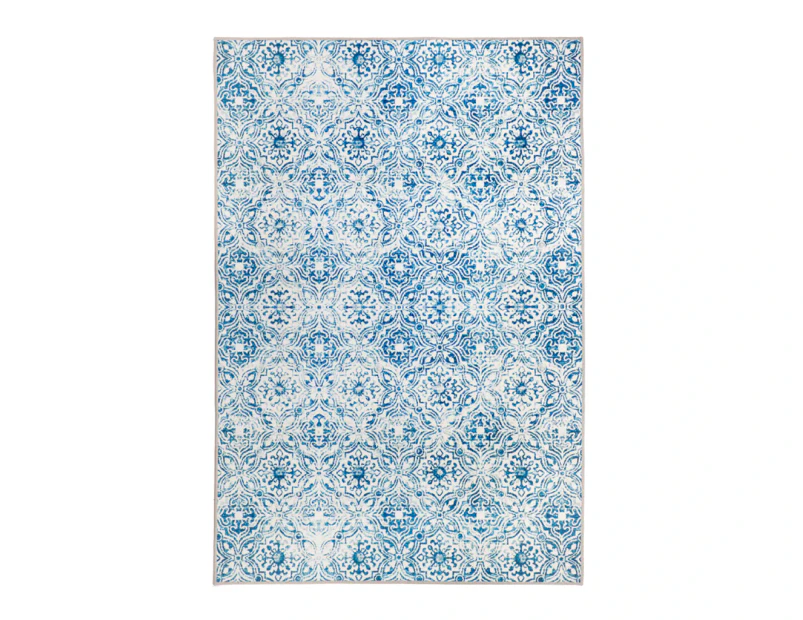 Mozaic Tiles Blue Designer Area Rug