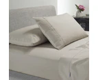 Bianca Heston 300TC Cotton Flat/Fitted Sheet/Pillowcase Stone