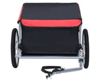 vidaXL Bike Trailer Black and Red 65 kg