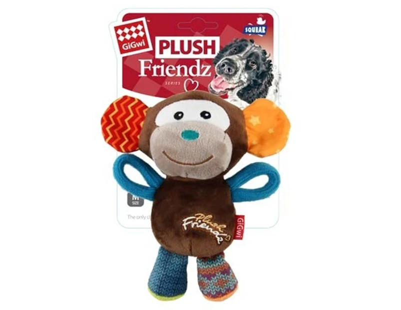 Gigwi Plush Friends Multi Colour Monkey Squeaker