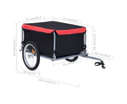 vidaXL Bike Trailer Black and Red 65 kg