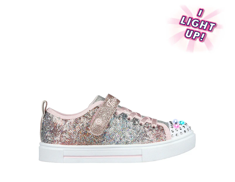 Skechers Girls' Twinkle Toes: Twinkle Sparks Sequin Flash Sneakers - Light Pink/Multi