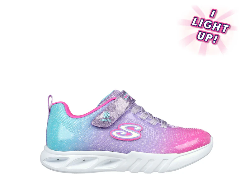 Skechers Girls' S-Lights Flicker Flash: Ombre Dreamer Sneakers - Pink/Multi