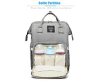 Diaper Bag Backpack Large Capacity Maternity Baby Nappy Bag with USB Charging Port,Black Grey