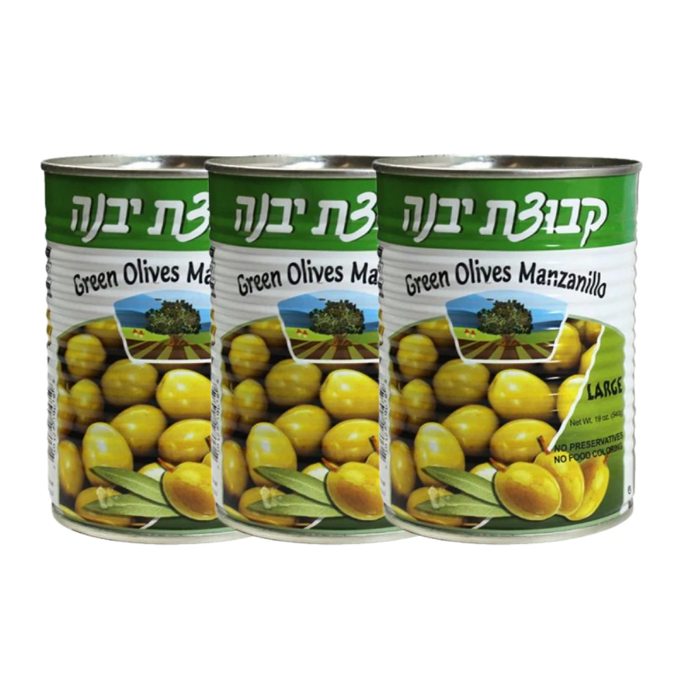 Kvuzat Yavne Whole Green Olives 540g x 3