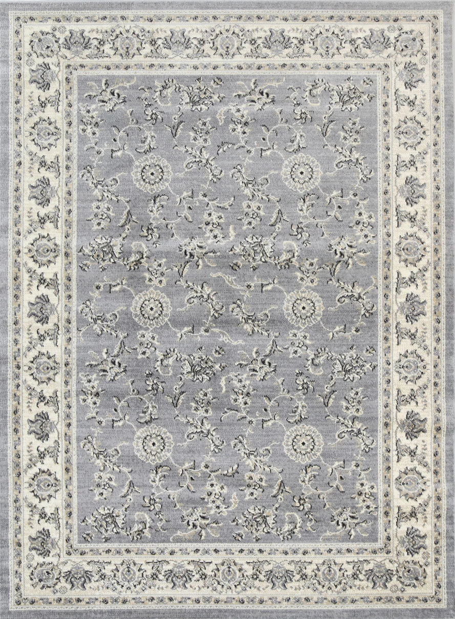 Arya  Grey Cream Border Rug 240x330 cm