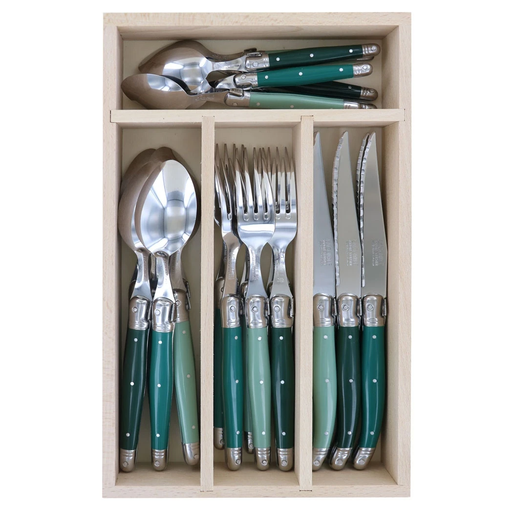 Debutant Green / Stainless Steel 24 Pc Cutlery Set