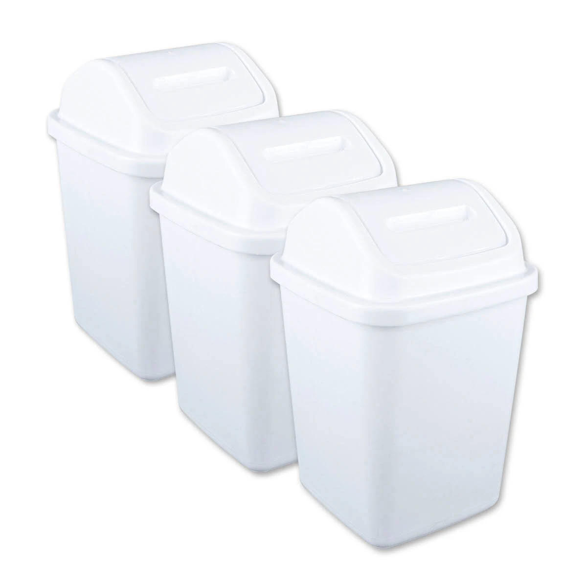 Xtra Kleen 3PK Swing Top Garbage Waste Bin Home Bathroom School Office Handy Useful 5L