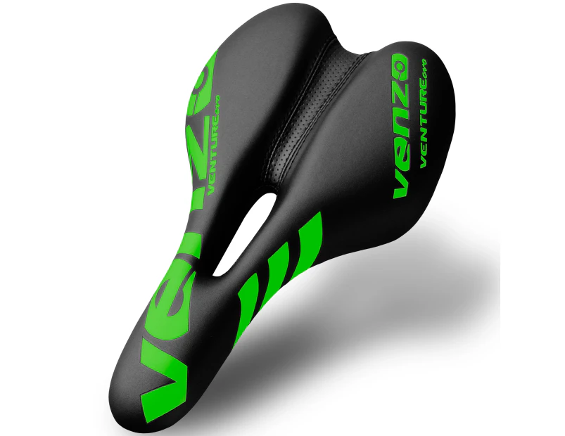 Venzo Comfortable Bike Bicycle Saddle Seat - For MTB, Road, Exercise, Trekking, Folding, Hybrid & Cruiser Bikes - XC Saddle Seat - Green