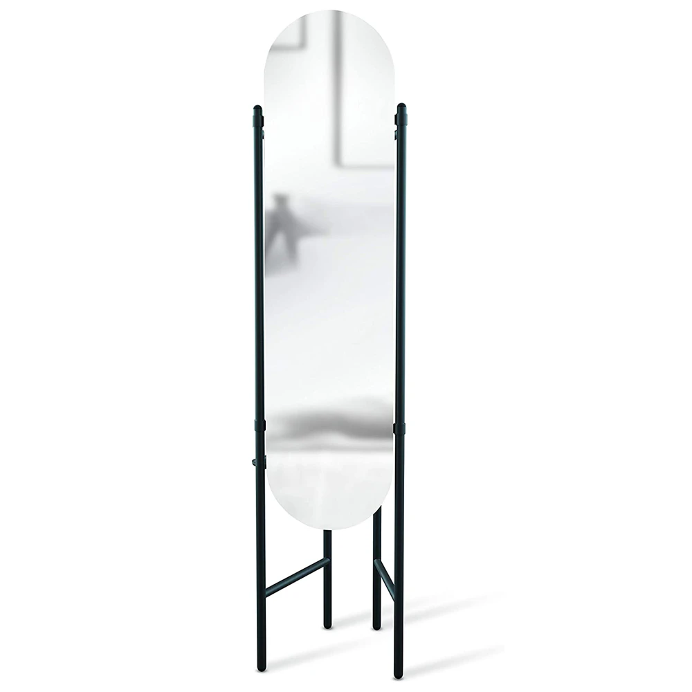 Umbra Vala Floor Standing Mirror Home Decor Black w/Clothing Rack 11x119x180cm