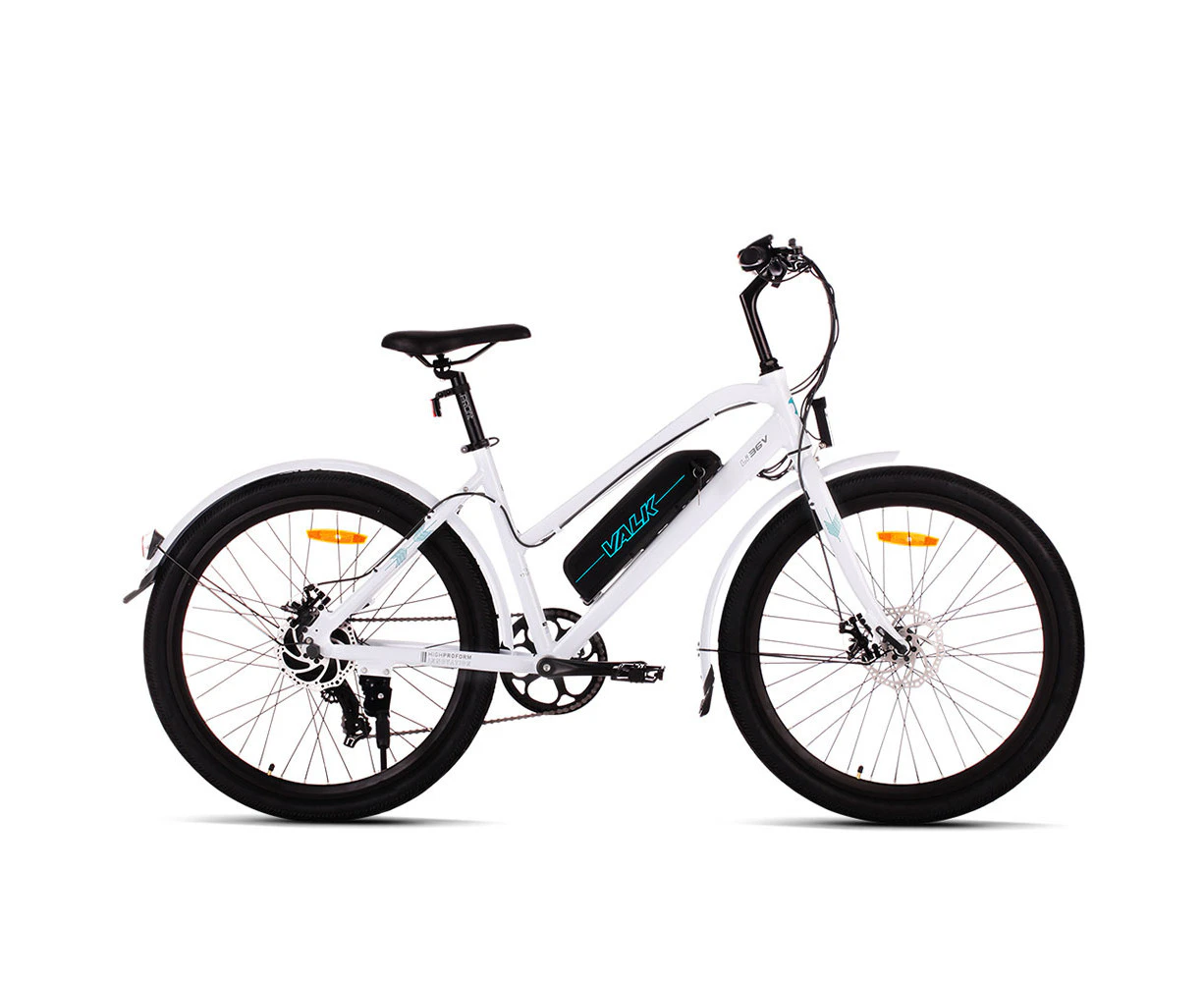 VALK Ladies Step-Thru Shimano Electric Bike 36V 250W e-Bike eBike Bicycle White - Vista