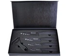 TODO 5 Pc Ceramic Knife + Peeler Set w/ Sheath Black Nano Zirconia Anti Bacterial Blade