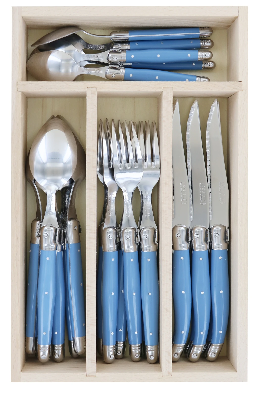 Debutant Cornflour Blue / Stainless Steel 24 Pc Cutlery Set