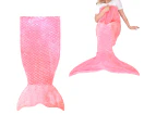 Mermaid Tail Embossed Soft Polyester Fleece Blanket Throw Pink