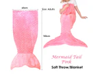 Mermaid Tail Embossed Soft Polyester Fleece Blanket Throw Pink