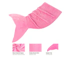 Mermaid Tail Embossed Soft Polyester Fleece Blanket Throw Pink