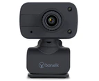 Bonelk USB Webcam Clip-On 1080P Web Camera w/ Microphone for PC/Computer Black