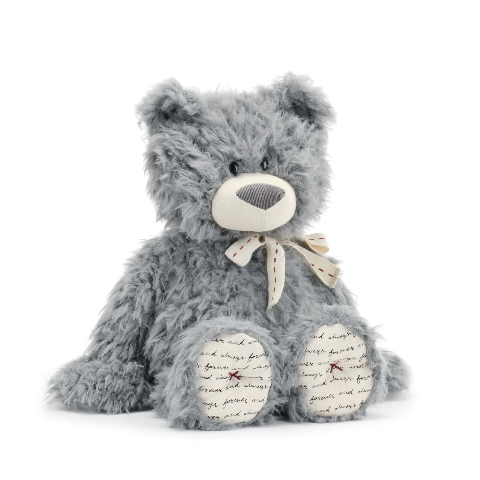 Demdaco Bear Loved Forever and Always Grey Plush 40cm