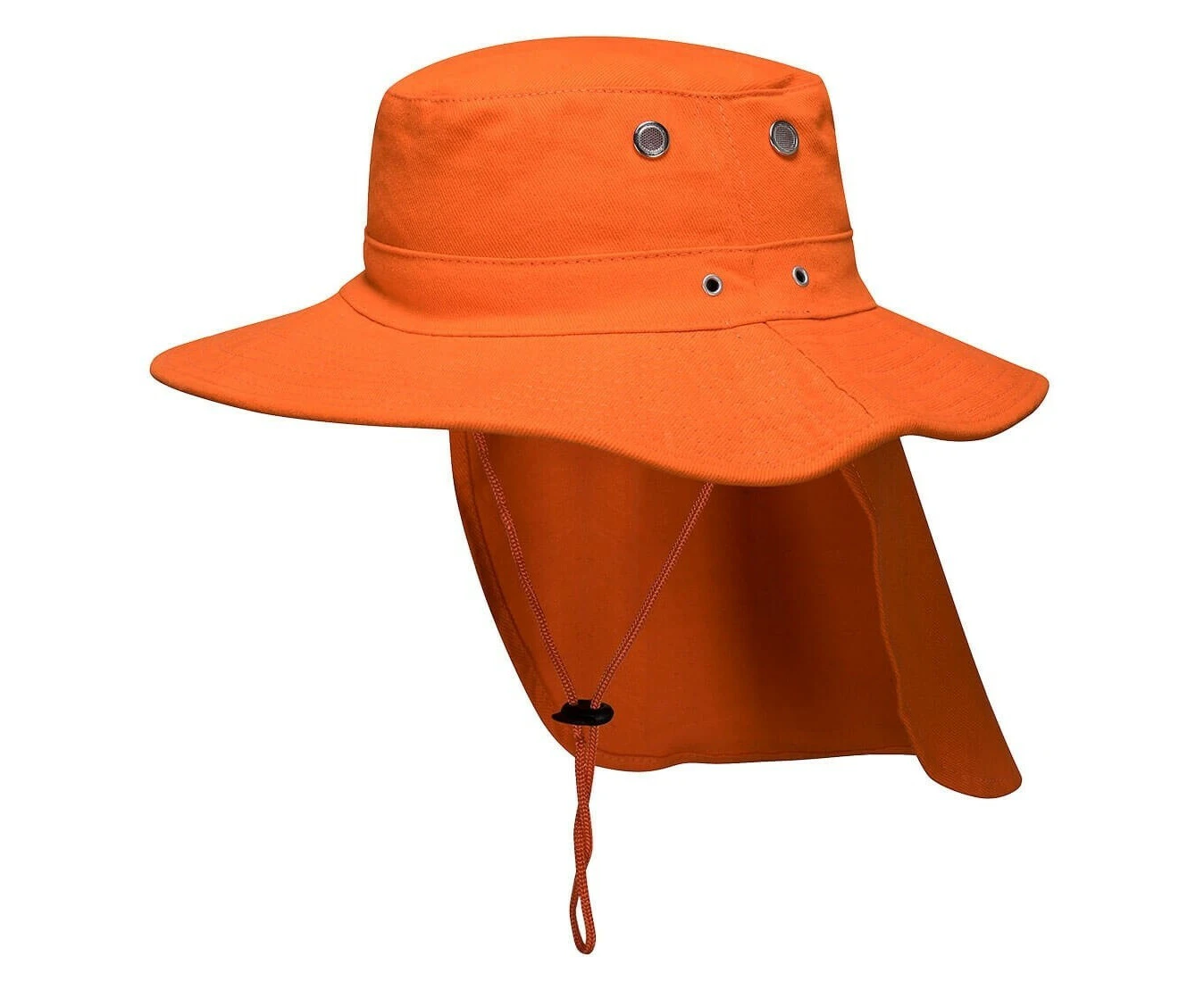 Portwest Premium Cotton Wide Brim Hat With Legionnaires Flap - Orange