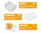 6pc set 7" Air Fryer Accessories Frying Cage Dish Baking Pan Rack Pizza Tray Pot