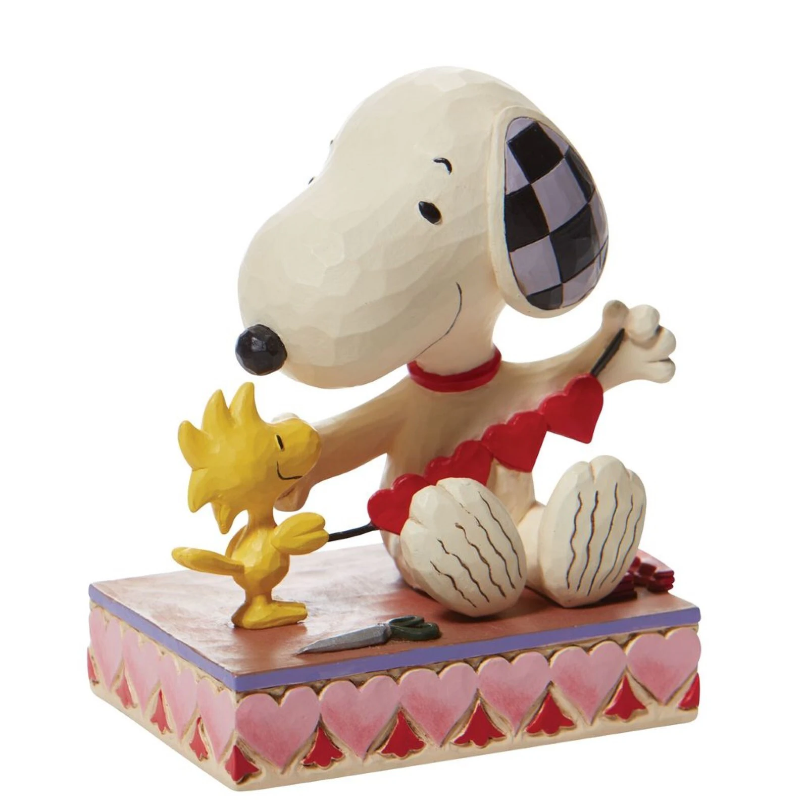 Peanuts by Jim Shore  Snoopy and Woodstock Stringing Heart Shaped Garland