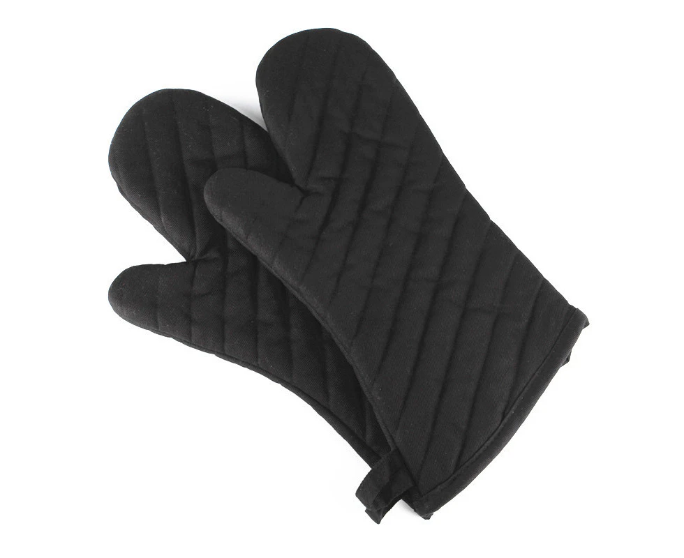 Kitchen Cooking Oven Gloves - Black ,1 x Pair