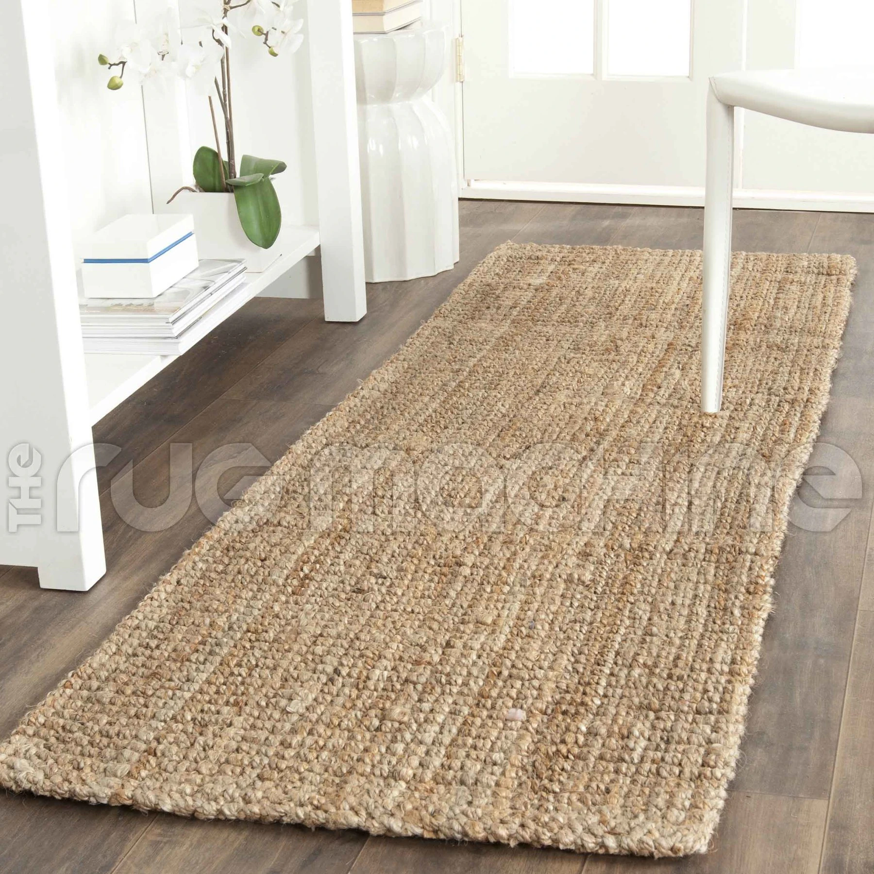 Surat Natural Woven Jute Beige Chunky Floor Rug Runner 80x300cm