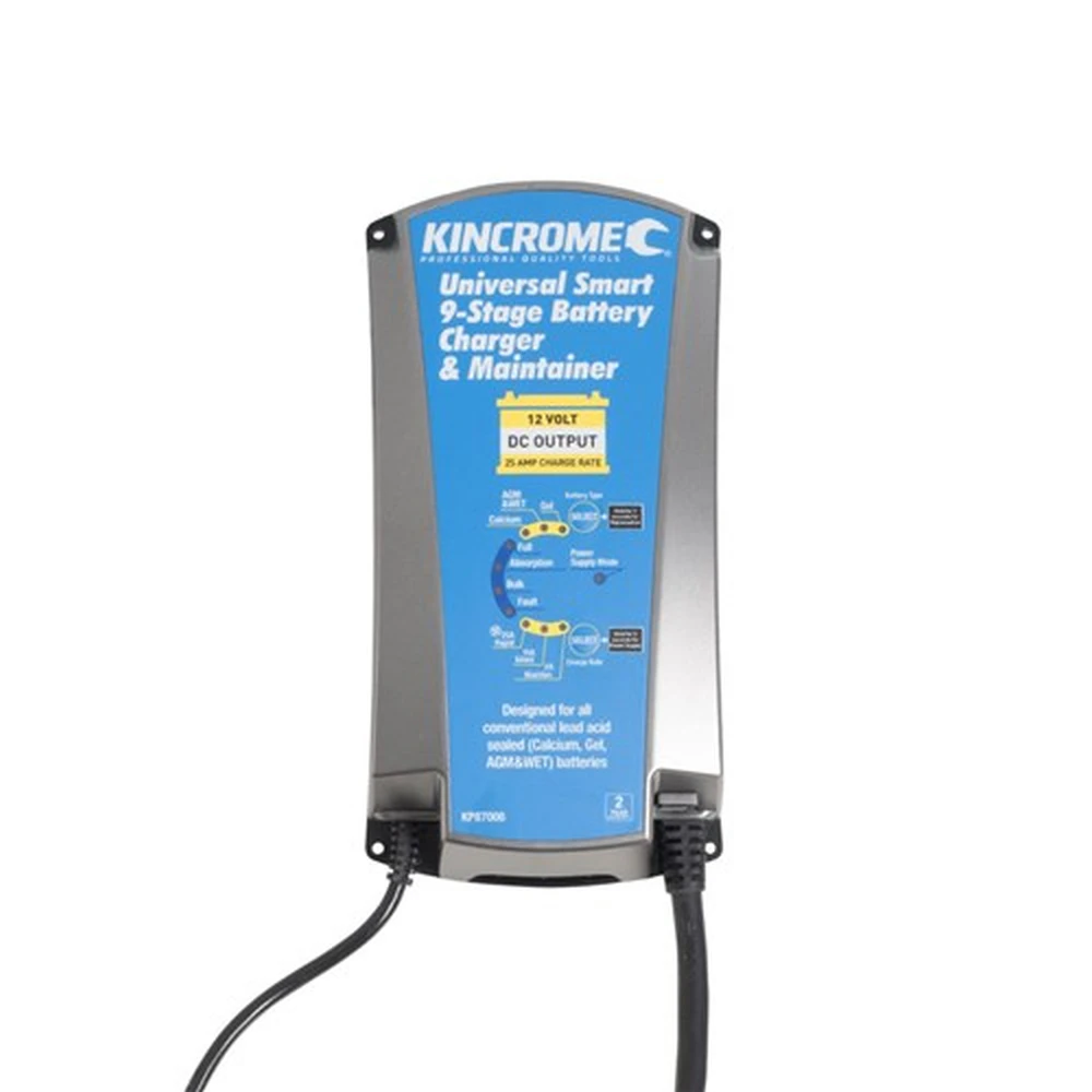 KINCROME Universal Smart 9-Stage Battery Charger & Maintainer