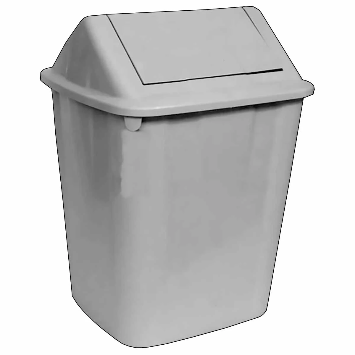 Rubbish Bin Grey Plastic 32L Swinging Lid