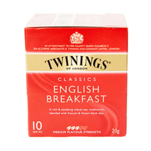 10 Twinings Tea Bags Enveloped English Breakfast